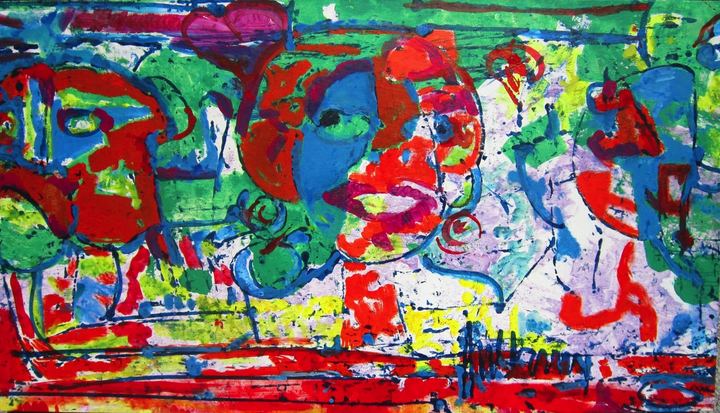 La mujer de los aros grandes, pintura de Marcos Shannon